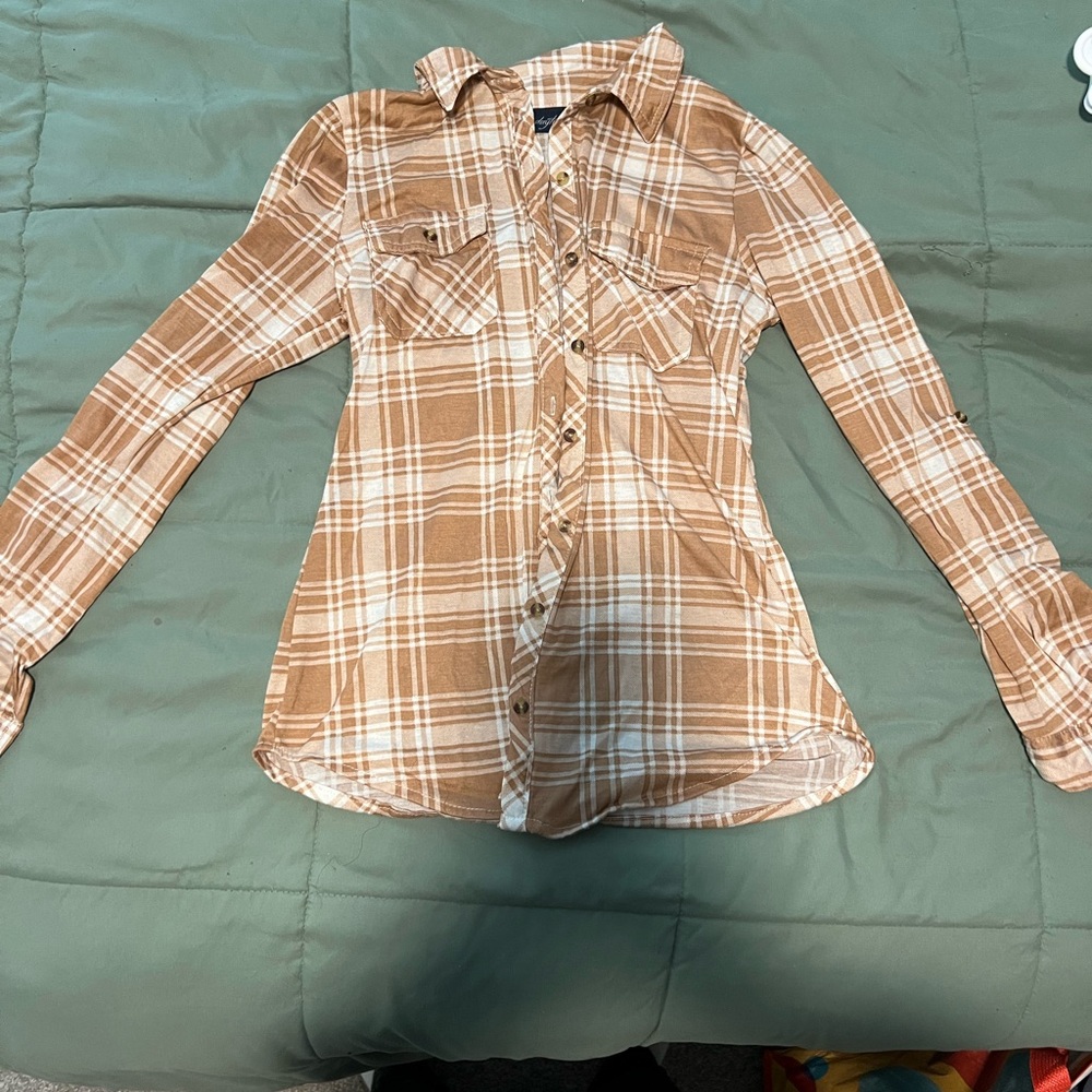 Orange and white flannel